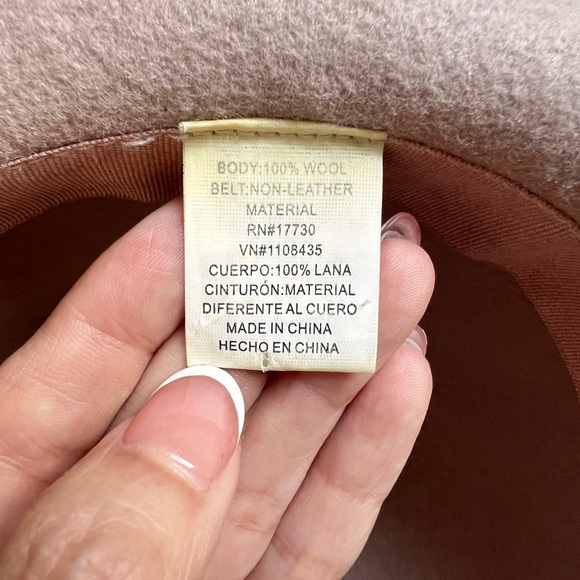 Elegant Pink and Brown Women's Fedora Hat Set Both 100% Wool - Picture 14 of 15